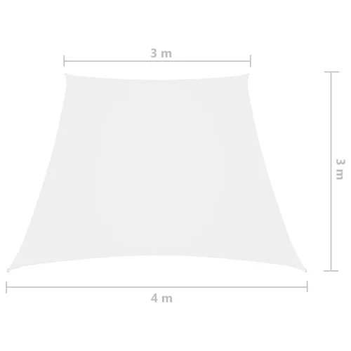 Fehér trapéz alakú oxford szövet napvitorla 3/4 x 3 m