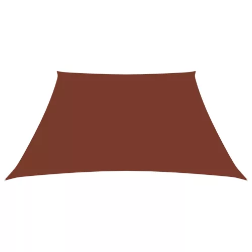 Terrakotta trapéz alakú oxford-szövet napvitorla 2/4 x 3 m