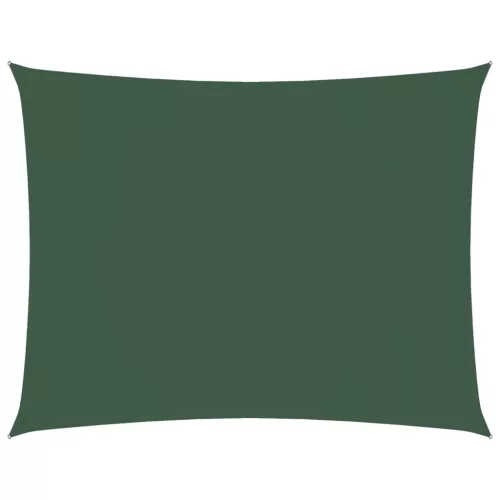 Sötétzöld téglalap alakú oxford-szövet napvitorla 3,5 x 5 m