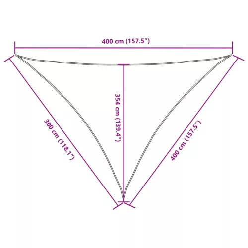 Fekete háromszögű oxford-szövet napvitorla 3 x 4 x 4 m