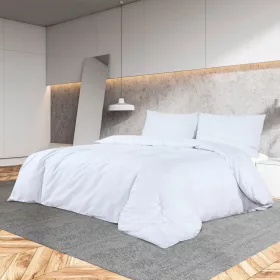 Fehér mikroszálas ágyneműhuzat-garnitúra 200 x 200 cm