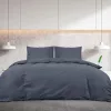Antracitszürke pamut ágyneműhuzat-garnitúra 200 x 220 cm
