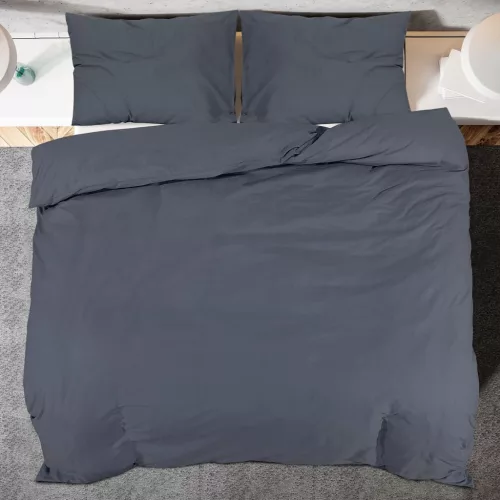 Antracitszürke pamut ágyneműhuzat-garnitúra 200 x 220 cm