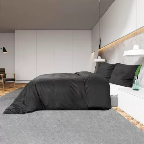 Fekete pamut ágyneműhuzat-garnitúra 200 x 200 cm