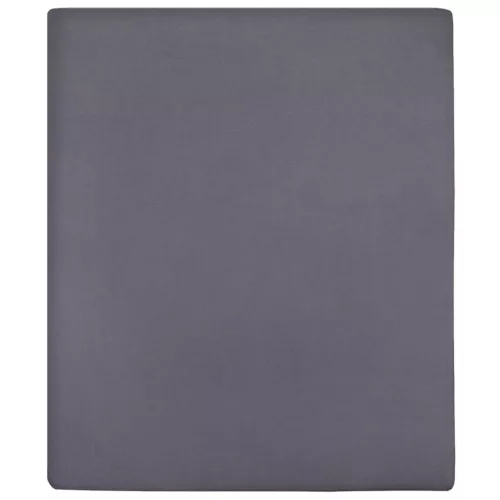 2 db antracitszürke pamutdzsörzé gumis lepedő 90 x 200 cm
