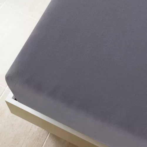 2 db antracitszürke pamutdzsörzé gumis lepedő 100 x 200 cm