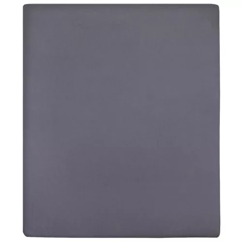 2 db antracitszürke pamutdzsörzé gumis lepedő 140 x 200 cm