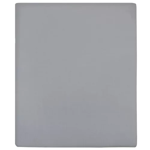 2 db szürke pamutdzsörzé gumis lepedő 90x200 cm