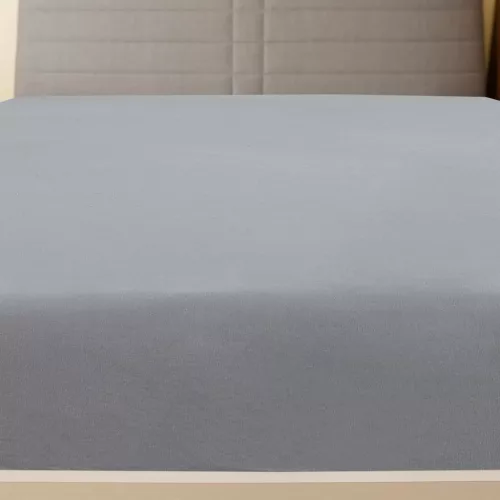 2 db szürke pamutdzsörzé gumis lepedő 100x200 cm