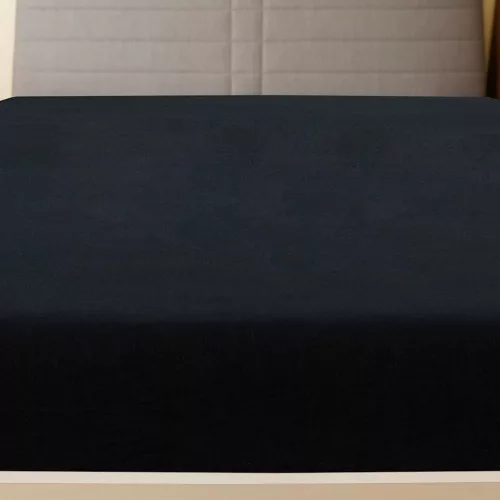 2 db fekete pamutdzsörzé gumis lepedő 180x200 cm
