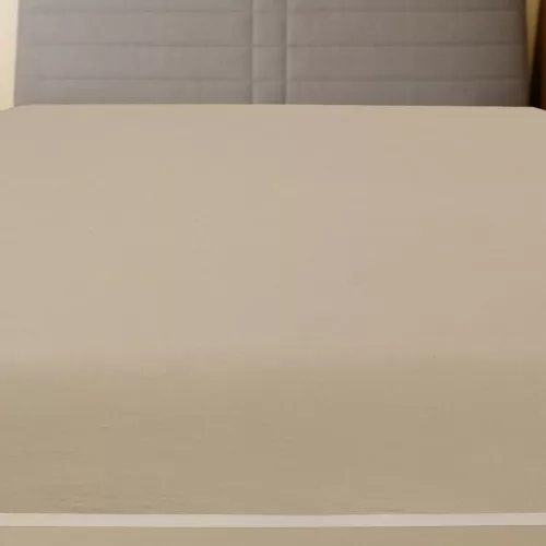 Tópszínű pamutdzsörzé gumis lepedő 90 x 200 cm