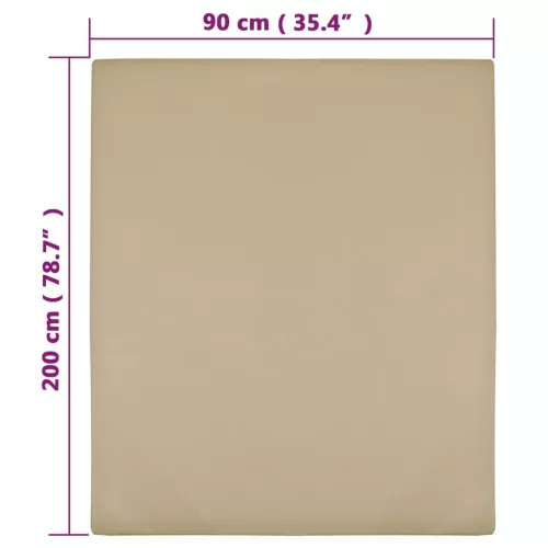 2 db tópszínű pamutdzsörzé gumis lepedő 90x200 cm