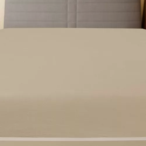 Tópszínű pamutdzsörzé gumis lepedő 100x200 cm