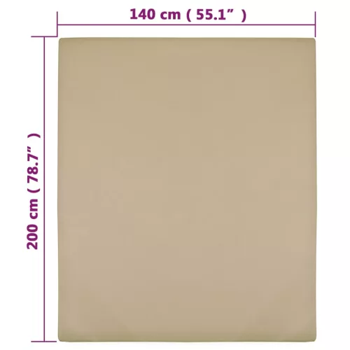 Tópszínű pamutdzsörzé gumis lepedő 140x200 cm