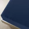 Tengerészkék pamutdzsörzé gumis lepedő 100x200 cm
