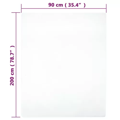Fehér pamutdzsörzé gumis lepedő 90x200 cm