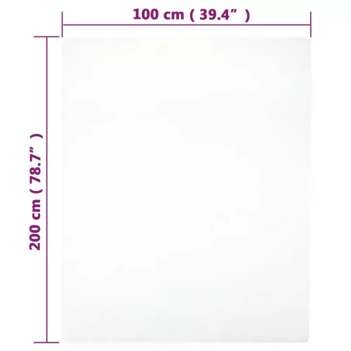 Fehér pamutdzsörzé gumis lepedő 100x200 cm