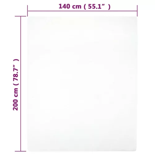 Fehér pamutdzsörzé gumis lepedő 140 x 200 cm