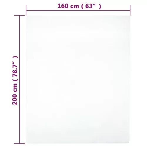 Fehér pamutdzsörzé gumis lepedő 160x200 cm