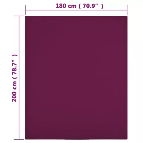 Bordó pamutdzsörzé gumis lepedő 180x200 cm