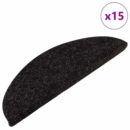 15 db antracitszürke lépcsőszőnyeg 56x17x3 cm