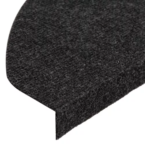 15 db fekete öntapadó lépcsőszőnyeg 65x22,5x3,5 cm