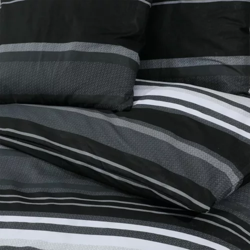 Fekete és fehér ágyneműhuzat-garnitúra 200x220 cm pamut