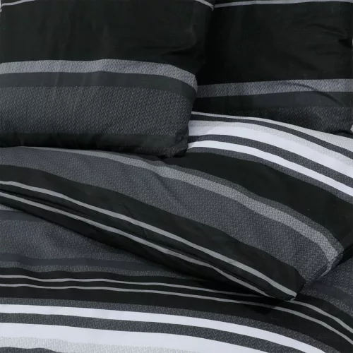 Fekete és fehér ágyneműhuzat-garnitúra 200x200 cm pamut