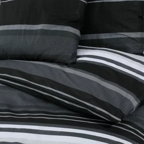 Fekete és fehér ágyneműhuzat-garnitúra 225x220 cm pamut
