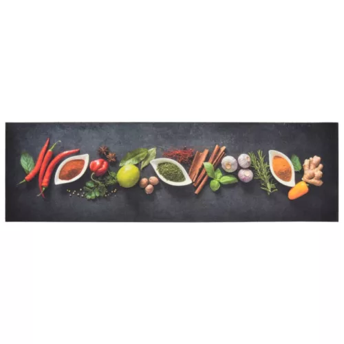 Mosható fűszermintás bársony konyhaszőnyeg 45 x 150 cm