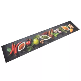Mosható fűszermintás bársony konyhaszőnyeg 60 x 300 cm