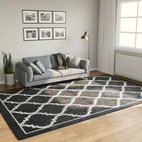   Fekete-fehér mosható csúszásgátló szőnyeg 190 x 300 cm