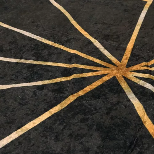 Fekete-arany mosható csúszásgátló szőnyeg 80 x 150 cm