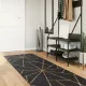Fekete-arany mosható csúszásgátló szőnyeg 80 x 300 cm