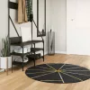 Fekete-arany mosható csúszásgátló szőnyeg Ø 120 cm
