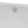 Fehér kerámia fürdőszoba mosdókagyló csaptelep-nyílással és túlfolyó
