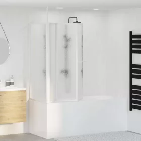   4 paneles összehajtható L formájú kádparaván 70 x 120 x 137 cm