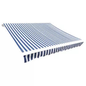   Kék/fehér vászon napellenző tető 4 x 3 m (a váz nem tartozék)