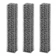 3 db gabion kosár horganyzott drótból 25 x 25 x 150 cm