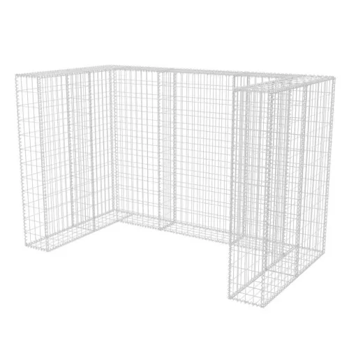 Acél gabion 2 db gurulós kukához 180 x 100 x 120 cm