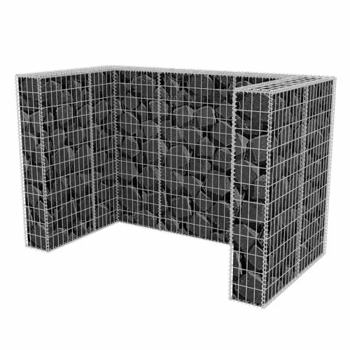 Acél gabion 2 db gurulós kukához 180 x 100 x 120 cm