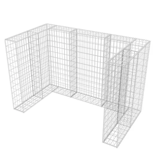 Acél gabion 2 db gurulós kukához 180 x 100 x 120 cm