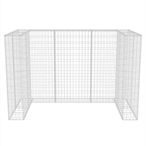 Acél gabion 2 db gurulós kukához 180 x 100 x 120 cm