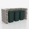 Acél gabion 3 db gurulós kukához 250 x 100 x 120 cm