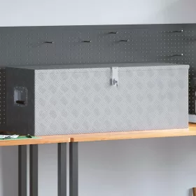 Ezüstszínű alumíniumdoboz 110,5 x 38,5 x 40 cm