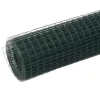 Zöld PVC-bevonatú acél csirkeháló drótkerítés 25 x 1,5 m