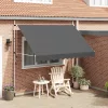 Kézzel feltekerhető antracit napellenző 300 cm