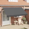 Kézzel feltekerhető antracit napellenző 400 cm