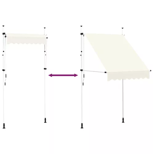 Kézzel feltekerhető napellenző krém, 150 cm