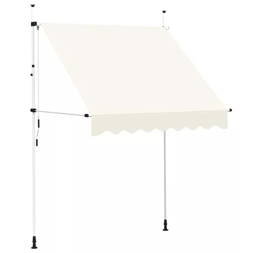 Kézzel feltekerhető krémszínű napellenző 200 cm